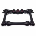 Httmt- Mt294-006- 3d Skull Flame Bones Black Motorcycle License Plate Frame Compatible With H-d-davidson