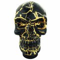 Abfer Car Gear Knob Skull Accessories Stick Shift Knobs With Gold Pattern Fit Most Manual Automatic Vehicle Black 