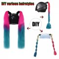 2 Psc Helmet Pigtail Motorcycle Ponytail Bicycle Braids Hair Tails For Any Helmets Decorations Cup Reusable I