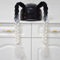 2 Psc Helmet Pigtail Motorcycle Ponytail Bicycle Braids Hair Tails For Any Helmets Decorations Cup Reusable I