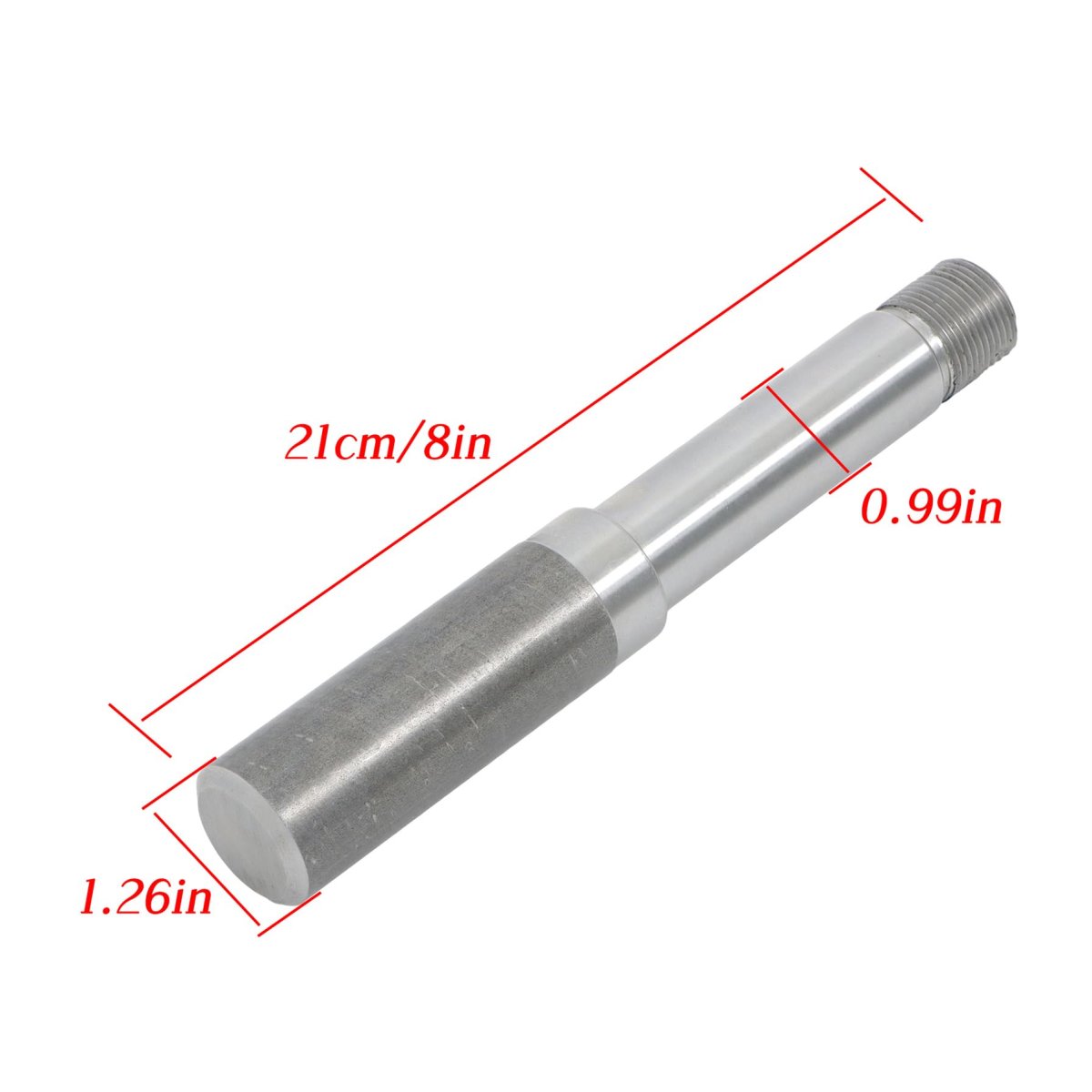 Bt8 Round Spindle With Fastening Accessories For 2000lb Axles 1 25 In Shank Diameter And 8 Overall Length Stainless Steel