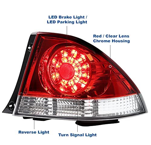 Led Tail Brake Lights Rear Lamp Red Clear For 2001-2005 Lexus Is300