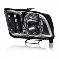 G-plus Headlights Assembly Compatible With 2005 2006 2007 2008 2009 Ford Mustang Bumper Headlamp Clear Lens Chrome Housing