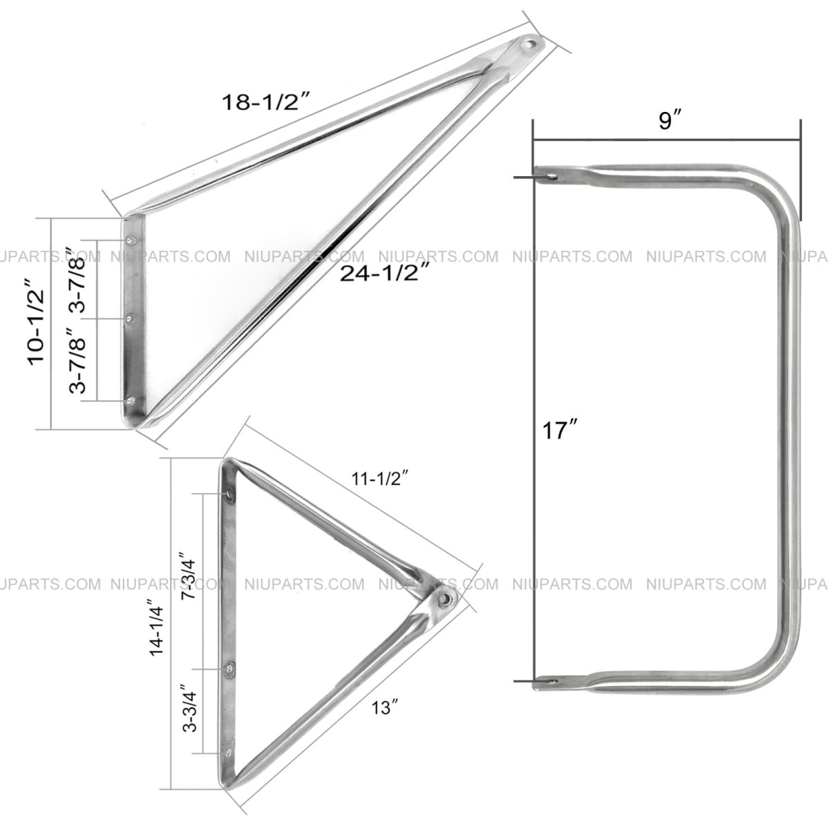 Door Mirror Stainless Steel Passenger Side For Ford F350 F600 F700 1980-1997