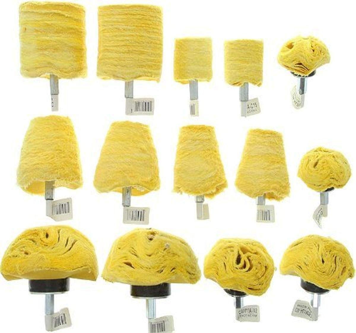Se Set Of Assorted Cloth Yellow Buffs 14 Pc Cbm13
