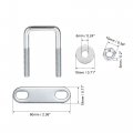 Uxcell Square U-bolts 1-3 8 35mm Inner Width Carbon Steel M6 With Nuts Frame Plate Round Washers 4 Set