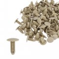 Uxcell 100pcs 6mm Hole Plastic Rivets Fastener Push Clips Khaki For Car
