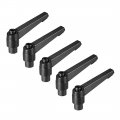 M8 Handle Adjustable Clamping Lever Thread Push Button Ratchet Female Threaded Stud 5 Pcs 