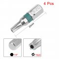 Uxcell 4pcs 25mm Long 1 4 Hex Shank Ts20 Security Star High Quantity Screwdriver Bits S2 Alloy Steel