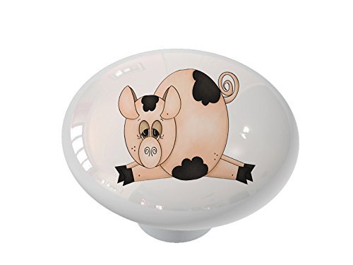 Gotham Decor Chubby Little Pig Ceramic Drawer Knob