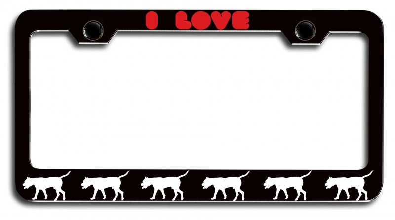 Boerboel Dogs Pets Black Metal License Plate Frame Tag Holder C22
