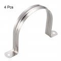 Uxcell M100 Rigid Pipe Strap 2 Holes 304 Stainless Steel Tension Tube Clip Clamp 4pcs