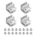 4pcs Glass Fixing Clip For 8-10mm 2 Way 90 Degree Combination Mirror Bracket Aluminum Alloy Clamp With Screws Wood Display 