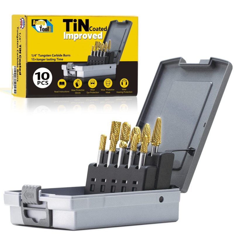 Carbide Burrs Tin Set With 1 4 Shank Double Cut Solid Power Tools Tungsten Rotary Files Bits For Die Grinder Metal Wood Carving