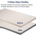 Uxcell U-shape Edge Banding 16 4ft Self Adhesive Veneer Edging Trim Tpe Collapsible Furniture Protector For Cabinet Repair