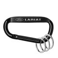 Ipick Image Officially Licensed Ford F-150 Lariat Laser-etched Black Metal Carabiner Keychain With Split Key Rings