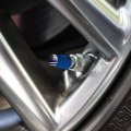 Thin Blue Line American Flag Tire Rim Wheel Aluminum Valve Stem Caps