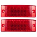 All Star Truck Parts Qty 2 Red 6 21 Led Side Marker Clearance Light Rectangle 12v Trailer Camper Boat Marine 6x2 Rectangular 