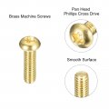 Uxcell Brass Machine Screws M3x10mm Phillips Pan Head Fastener Bolts For Furniture Office Equipment Electronics 12pcs
