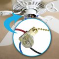 Hqrp Ceiling Fan Switch Compatible With Zing Ear Ze-110 Harbor Breeze 3-way 3-wire Pull Chain Light 3 Pre-installed Wires Ul