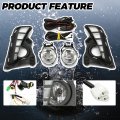 Hecasa Front Daytime Running Lights Fog Pair Replacement Compatible With 2017-2019 Toyota Highlander W Wiring Harness Led Drl