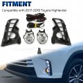 Hecasa Front Daytime Running Lights Fog Pair Replacement Compatible With 2017-2019 Toyota Highlander W Wiring Harness Led Drl