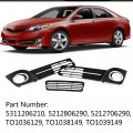 Wflnhb 3 Pack Front Bumper Fog Light Cover Grilles 5311206210 5212806290 5212706290 Replacement For 2012-2014 Toyota Camry Se