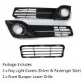 Wflnhb 3 Pack Front Bumper Fog Light Cover Grilles 5311206210 5212806290 5212706290 Replacement For 2012-2014 Toyota Camry Se