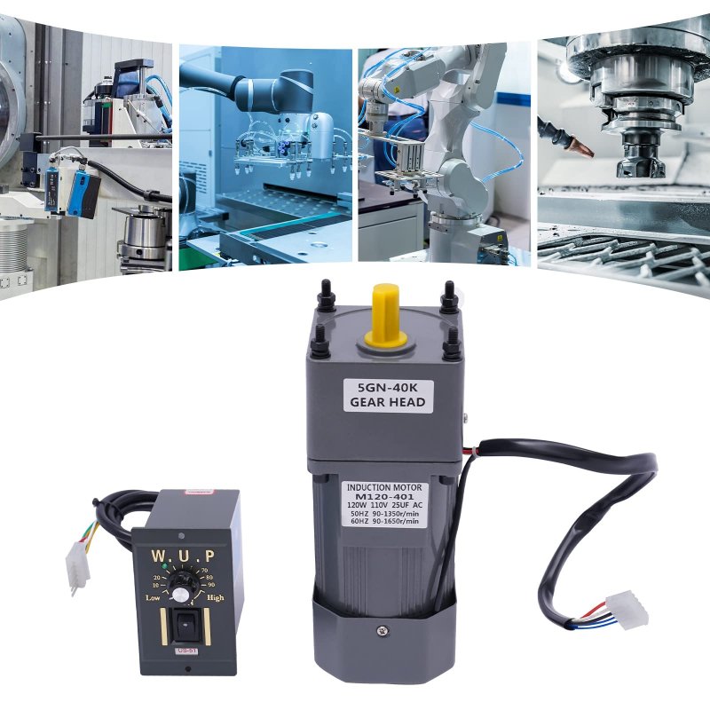 110v 40k Ac Gear Motor Electric 120w Variable Speed Reduction Controller Adjustable High Torque Synchronous Reducer Reversible