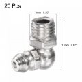 Uxcell Nickel-plated Iron 90 Degree Grease Fitting M8 X 1mm Thread Hydraulic Accessories 20pcs