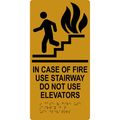 Compliancesigns Acrylic Ada Exit Emergency Fire Sign 12 X 6 In With English Braille Gold 