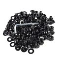 Fender Flares Screw Bolt Hardware Kit Set For Universal Car Models Black Iron Hex Round Head Fasteners Zinc Galvanized Finish