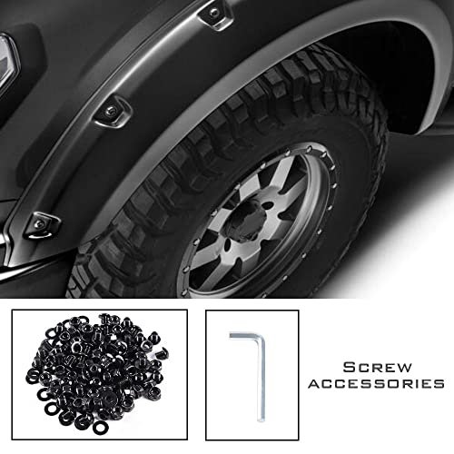 Fender Flares Screw Bolt Hardware Kit Set For Universal Car Models Black Iron Hex Round Head Fasteners Zinc Galvanized Finish