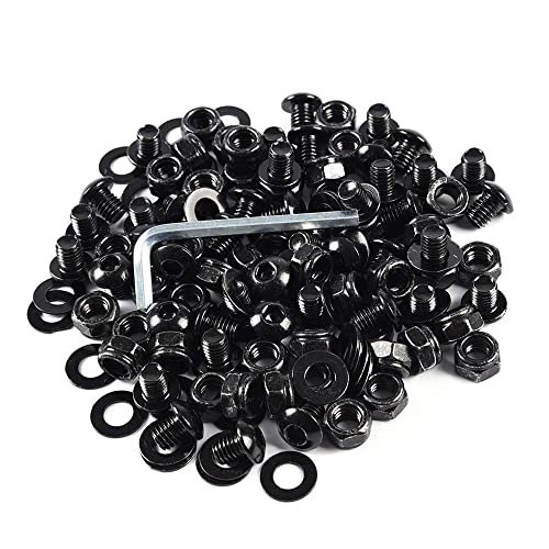 Fender Flares Screw Bolt Hardware Kit Set For Universal Car Models Black Iron Hex Round Head Fasteners Zinc Galvanized Finish