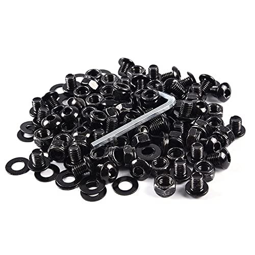 Fender Flares Screw Bolt Hardware Kit Set For Universal Car Models Black Iron Hex Round Head Fasteners Zinc Galvanized Finish