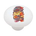 Chinese Red Dragon Decorative High Gloss Ceramic Drawer Knob 