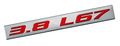 3 8 L67 Red On Silver Highly Polished Real Aluminum Emblem