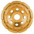 Double Row Diamond Cup 4-1 2-inch Surface Concrete Grinding Wheel Gold Heavy Duty Turbo Segment Grinder Disc Bowl Tool For 