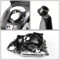 Pair Of Chrome Housing Amber Corner Bumper Headlight Lamps Compatible With Dodge Dakota Durango 97-04
