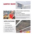 Satco 65-1220 2ft 10w Led Strip Light Cct Selectable 2700k-5000k 1000-1200 Lumens Non-dimmable White Finish 120-277v High Cri