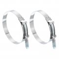 T-bolt Hose Clamps 2pcs Working Range 116-124mm 201 Stainless Steel Bolt Intake Intercooler Fo Clamp Tube 