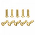 Uxcell Brass Machine Screws M3x10mm Phillips Pan Head Fastener Bolts For Furniture Office Equipment Electronics 20pcs