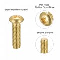 Uxcell Brass Machine Screws M3x10mm Phillips Pan Head Fastener Bolts For Furniture Office Equipment Electronics 20pcs