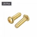 Uxcell Brass Machine Screws M3x10mm Phillips Pan Head Fastener Bolts For Furniture Office Equipment Electronics 20pcs