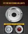 Partsam 4pcs Watermelon Lights Bunk Adapter Stainless Steel Round Marker Bezel Cover Mounting Bracket Light Not Include