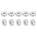 10pcs M4 Knurled Thumb Nuts Carbon Steel Round Flat Head Through Hole Handle Nut Lock Adjusting Thin Type Nickel Plated Silver 