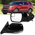 Lqito Left Driver Side Mirror Fits 2011-2019 Ford Explorer With Blind Spot Glass Power Heated Turn Signal And Puddle Lighta 
