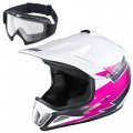 Ahr H-ven12 Youth Dot Motocross Helmet And Goggles Set Clear Lens Atv Mx Off-road Kids Pink Xl 