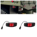 Hecasa 2pcs Rear Led Side Marker Lights For Hmmwv 1 2 Ton And 5 Military Trucks 12v Turn Signal Parking Lamp Plastic Red Lens 