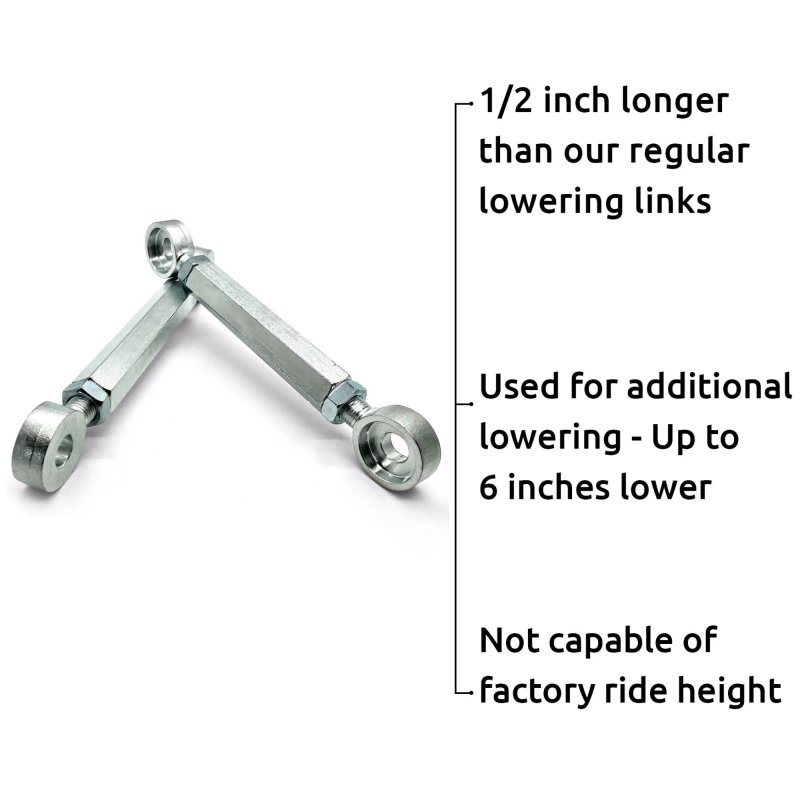 Zx-12 2000-2005 Adjustable Lowering Links Kit Lowers 2 To 6 In Heavy Duty Steel Construction Direct Bolt On Rear Suspension